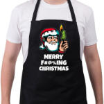 printfashion MERRY FUCKING CHRISTMAS 4 - Kötény - Fekete (10827333)