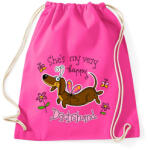 printfashion She's very happy dachshund - Sportzsák, Tornazsák - Fukszia (13435012)