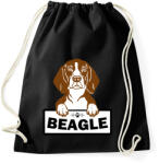 printfashion Beagle kutya - Sportzsák, Tornazsák - Fekete (5038592)