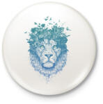 printfashion Floral lion - Kitűző, hűtőmágnes - Fehér (3074945)
