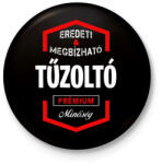 printfashion Tűzoltó prémium minőség - Kitűző, hűtőmágnes - Fekete (3097003)