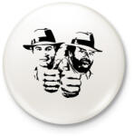 printfashion Bud Spencer and Terence Hill - Black - Kitűző, hűtőmágnes - Fehér (3083954)