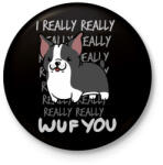 printfashion Boston terrier - Kitűző, hűtőmágnes - Fekete (3097276)