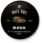 printfashion ROLLE OUT maus - Kitűző, hűtőmágnes - Fekete (3099511)
