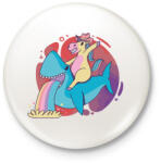 printfashion Cápa lovas ló - Kitűző, hűtőmágnes - Fehér (4359499)