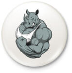 printfashion Rhino at thy gym - Kitűző, hűtőmágnes - Fehér (3087726)