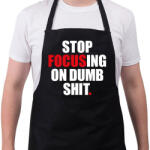 printfashion Stop focus - Kötény - Fekete (4933019)
