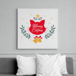 printfashion Meowy Catmas - Vászonkép - Fehér (9564415)