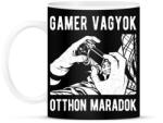 printfashion Gamer vagyok, otthon maradok - Bögre - Fekete (1040308)