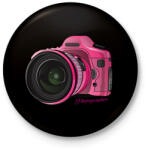 printfashion photographer - Kitűző, hűtőmágnes - Fekete (7273102)