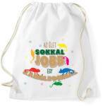 printfashion Az élet jobb - Kaméleon - Sportzsák, Tornazsák - Fehér (10866456)