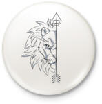 printfashion Oroszlán páros férfi 2 - Kitűző, hűtőmágnes - Fehér (6080077)