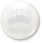 printfashion Madafaka - macska sötét alaphoz - Kitűző, hűtőmágnes - Fehér (5664984)