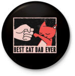 printfashion Cat dad - Kitűző, hűtőmágnes - Fekete (3101796)