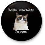 printfashion Örülök, hogy látlak - Kitűző, hűtőmágnes - Fekete (3103802)