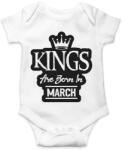 printfashion KINGS are born in March - fekete - Baba Body - Fehér (5510165)