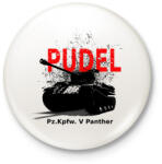 printfashion Pudel panther - Kitűző, hűtőmágnes - Fehér (3080972)