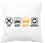 printfashion Eat, sleep, forklift, repeat - Párnahuzat, Díszpárnahuzat - Fehér (13078271)