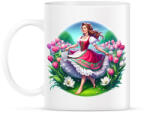 printfashion Magyar lány tavaszi virágok közt - Bögre - Fehér (15886907)