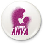 printfashion Szeretlek anya - Kitűző, hűtőmágnes - Fehér (4779838)