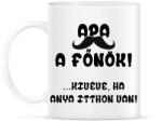printfashion Apa a főnök! (kivéve, ha anya itthon van) - Bögre - Fehér (2607740)