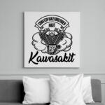 printfashion Csak egy igazi úriember hajt Kawasakit - Vászonkép - Fehér (6635100)