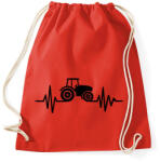 printfashion Traktor szívritmus - Sportzsák, Tornazsák - Piros (1195341)