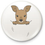 printfashion Kenguru bébi - Kitűző, hűtőmágnes - Fehér (9614025)