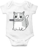 printfashion Macska késsel - Baba Body - Fehér (15591866)