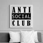 printfashion Antisocial club (black) - Vászonkép - Fehér (7032574)