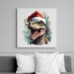 printfashion Karácsonyi T-rex - Vászonkép - Fehér (14725857)