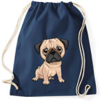 printfashion Ülő mopsz - Sportzsák, Tornazsák - Sötétkék (4257462)