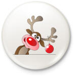printfashion Rudolf, a rénszarvas - Kitűző, hűtőmágnes - Fehér (11170893)