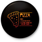 printfashion Pizza jelentése - Kitűző, hűtőmágnes - Fekete (9403173)