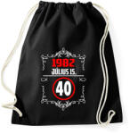 printfashion 40 szülinap dátummal - Sportzsák, Tornazsák - Fekete (7423973)