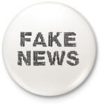 printfashion FAKE NEWS - Kitűző, hűtőmágnes - Fehér (10210683)