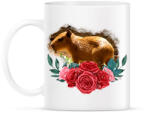printfashion Capybara rózsával - Bögre - Fehér (13895205)