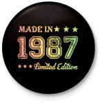printfashion 1987 - Kitűző, hűtőmágnes - Fekete (6170057)