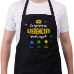 printfashion Szerencsés apuka - Kötény - Fekete (7898673)