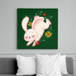 printfashion Húsvéti nyuszi - Vászonkép - Sötétzöld (14494689)