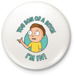 printfashion Benne vagyok! - Kitűző, hűtőmágnes - Fehér (3083987)