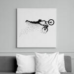 printfashion stunt biker - Vászonkép - Fehér (6627328)