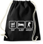 printfashion Eat Sleep Airsoft - Sportzsák, Tornazsák - Fekete (2525193)