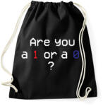 printfashion Are you 1 or 0? - Sportzsák, Tornazsák - Fekete (348534)