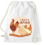 printfashion Csirkék - Sportzsák, Tornazsák - Fehér (6160113)