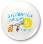 printfashion Legügyesebb csillagász - Számmal - Kitűző, hűtőmágnes - Fehér (9730430)