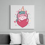 printfashion Unikornis szerelem - Vászonkép - Fehér (7628731)