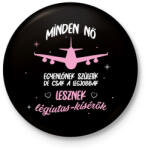 printfashion A legjobbak lesznek légiutas-kísérők - Kitűző, hűtőmágnes - Fekete (7687738)