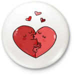printfashion Szerelmes szívek - Kitűző, hűtőmágnes - Fehér (4002216)
