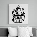 printfashion Eat Sleep Fortnite Repeat Style - Fekete - Vászonkép - Fehér (6626918)